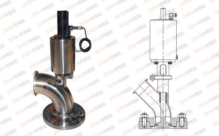 氣動衛(wèi)生級罐底閥結(jié)構(gòu)圖 氣動衛(wèi)生級罐底閥結(jié)構(gòu)圖