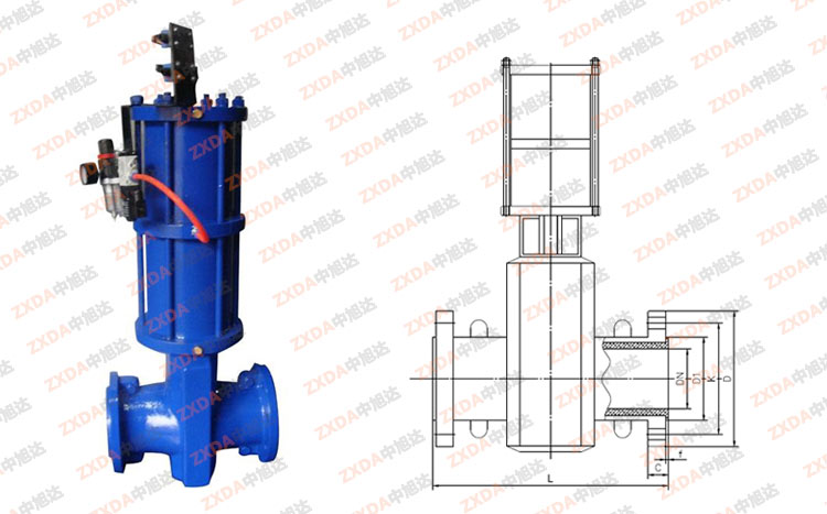常閉式氣動(dòng)管夾閥結(jié)構(gòu)圖 常閉式氣動(dòng)管夾閥結(jié)構(gòu)圖