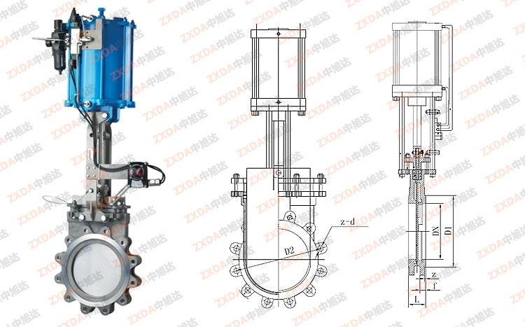 氣動刀閘閥結(jié)構圖 氣動刀閘閥結(jié)構圖